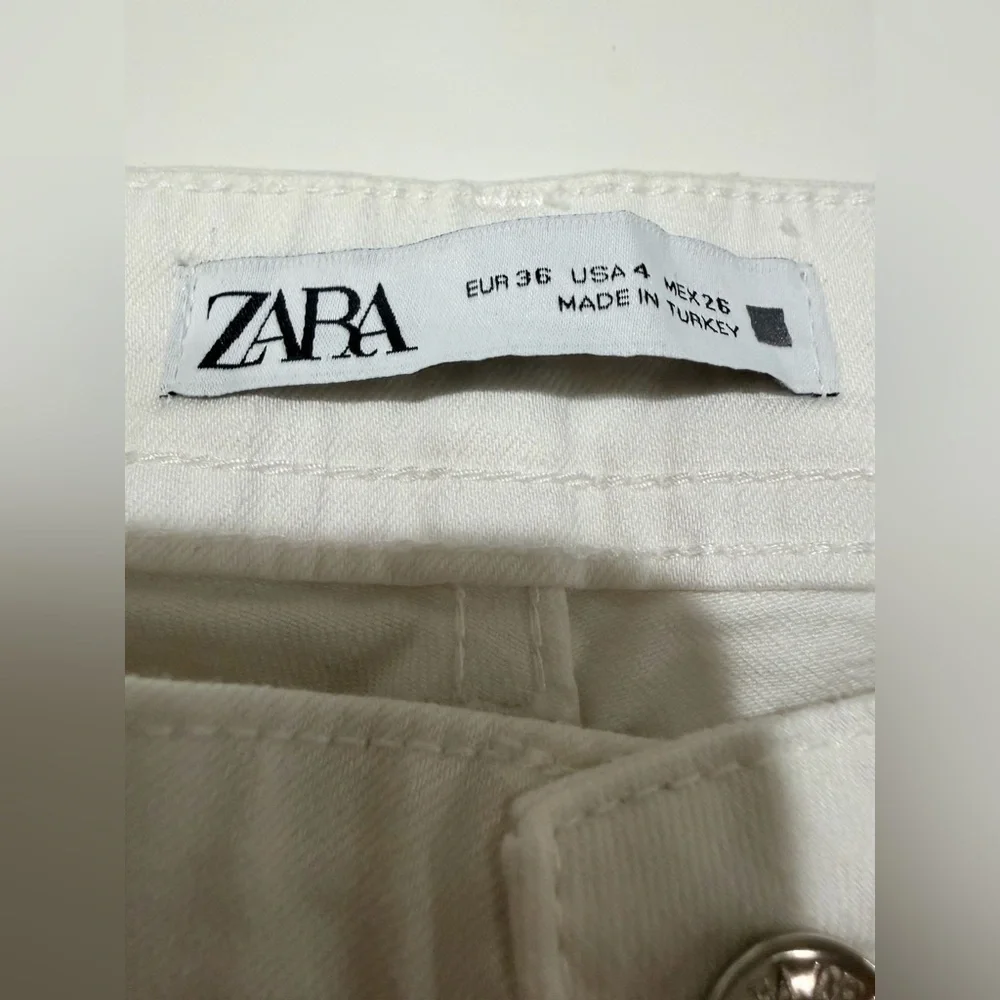 Zara White Denim Mid Rise Skinny Jeans size 4 - Picture 6 of 9